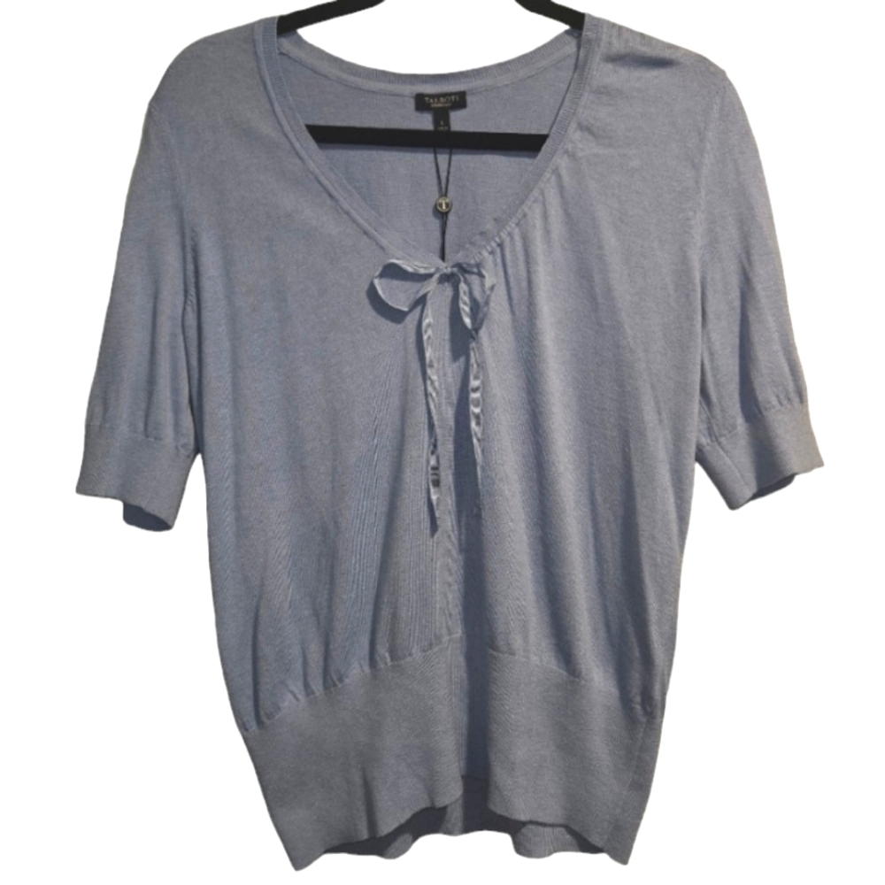NWT! Sweater Shirt Blouse Top Blue Women's Size Large New Talbots Y2k